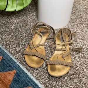 Braided Lace Up Sandals